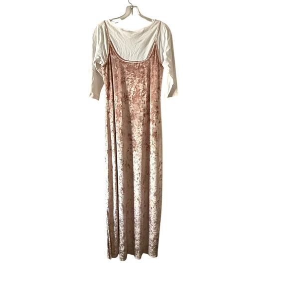 Anthropologie Samant Chauhan Metallic Velvet Twofer 90's Style  Midi Dress Small - Picture 2 of 6